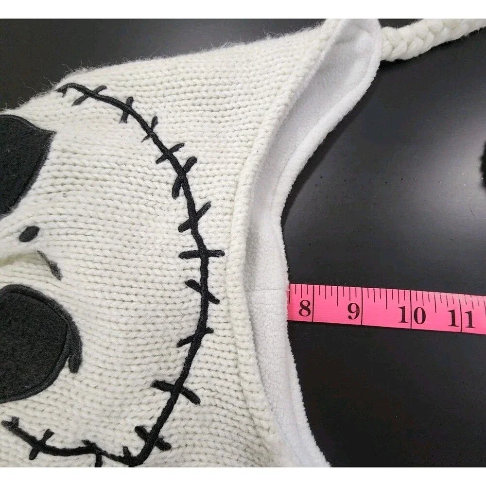 Disney Nightmare Before Christmas White Beanie Jack Skeleton Knit Hat Spooky